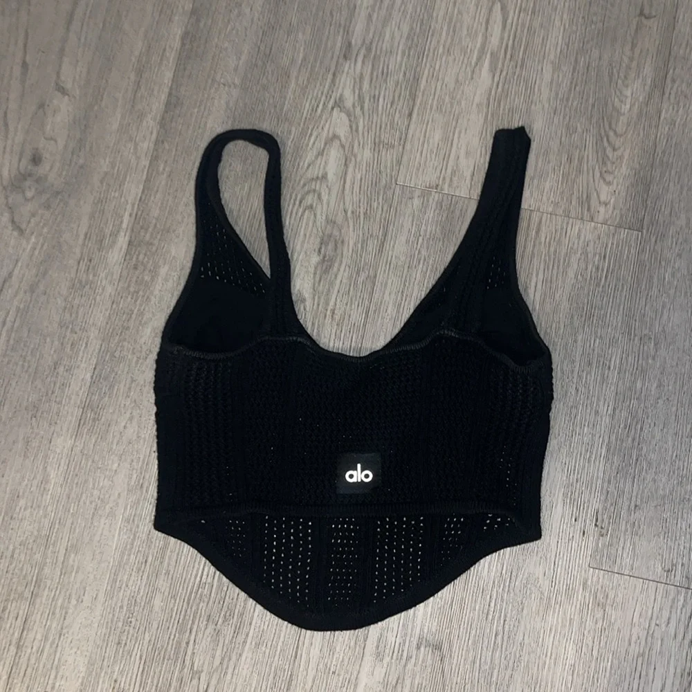Alo yoga Open-Knit Chase The Sun Corset Tank